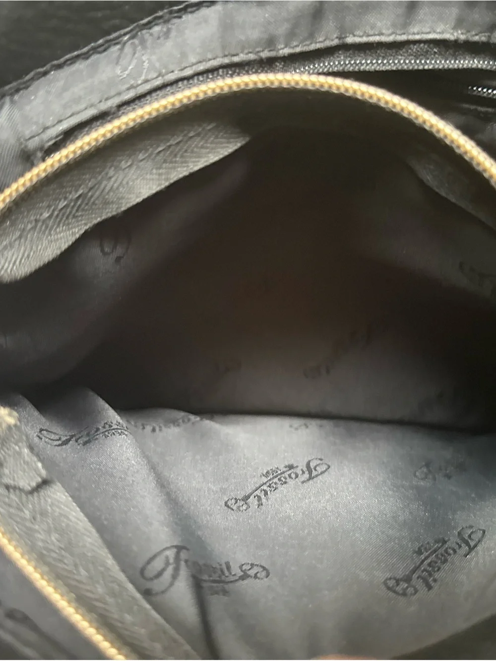 Fossil Black Leather Messenger Crossbody
